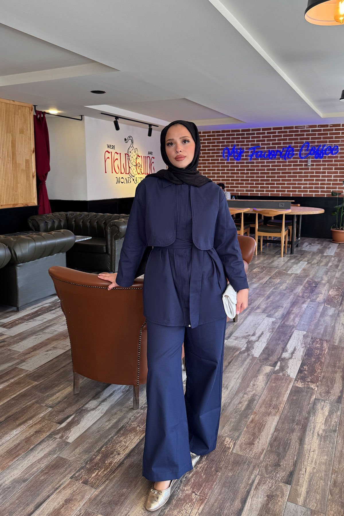 PELERİNLİ GABARDİN TAKIM 9-52812 - LACİVERT