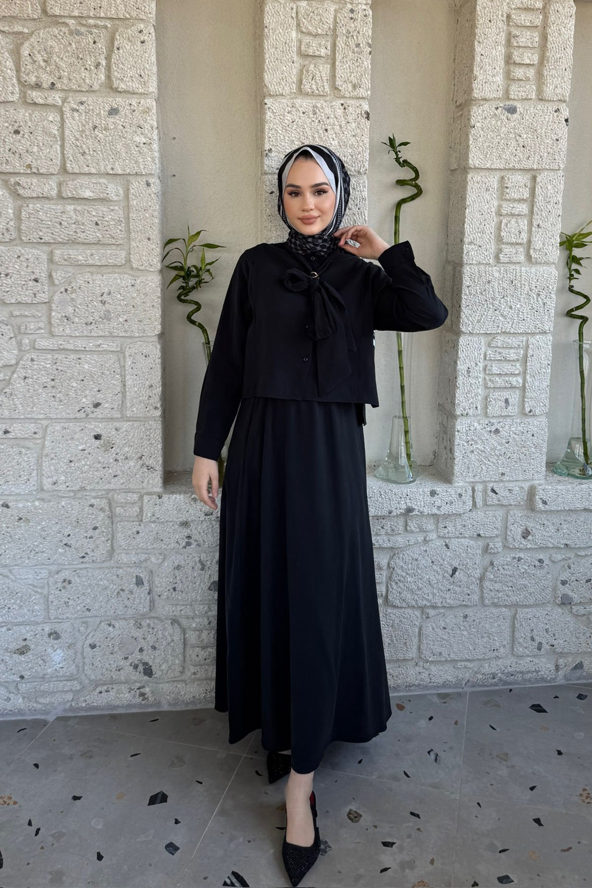 BROŞLU TAKIM 9-15811 - SİYAH