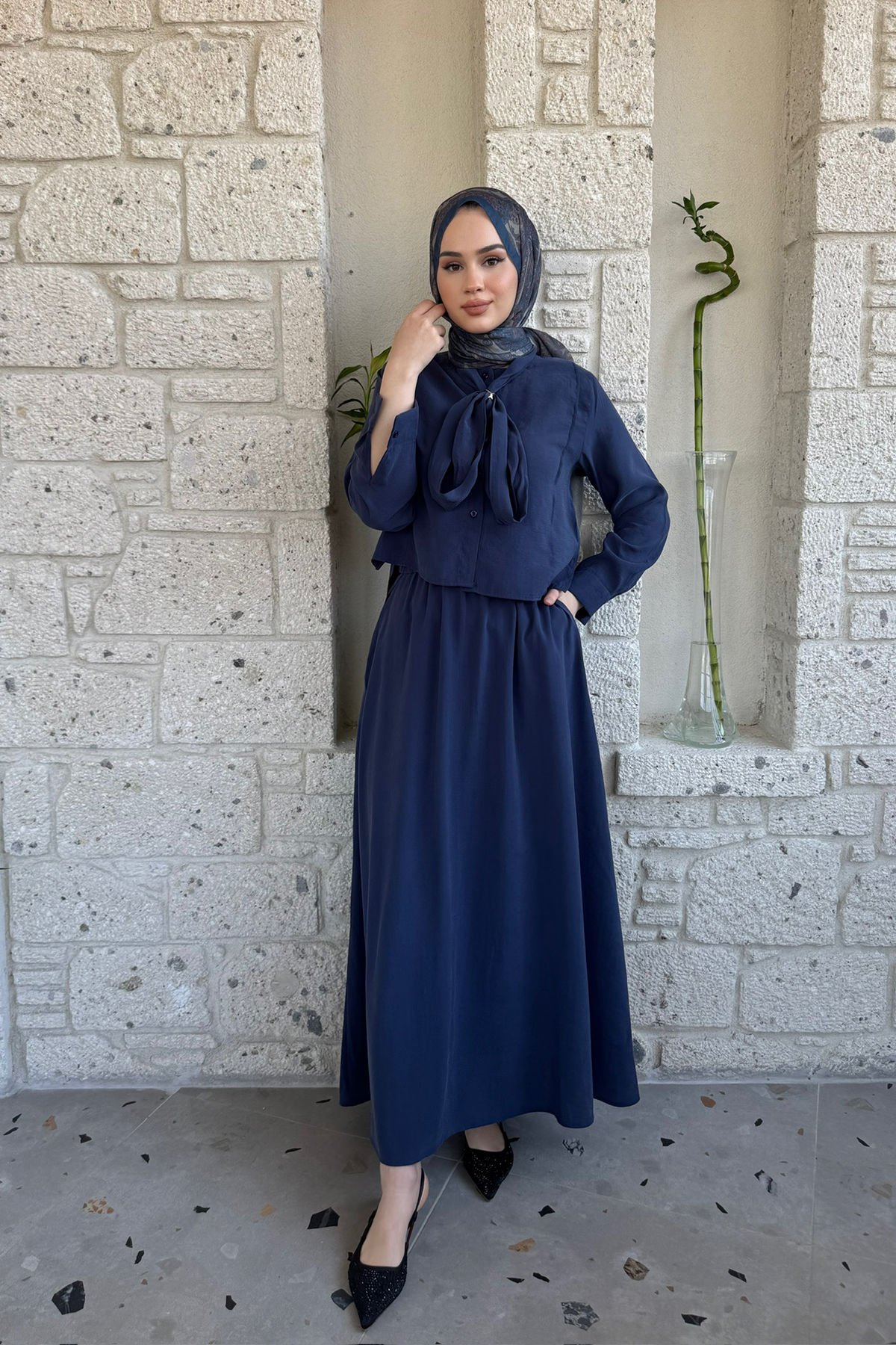 BROŞLU TAKIM 9-15811 - LACİVERT