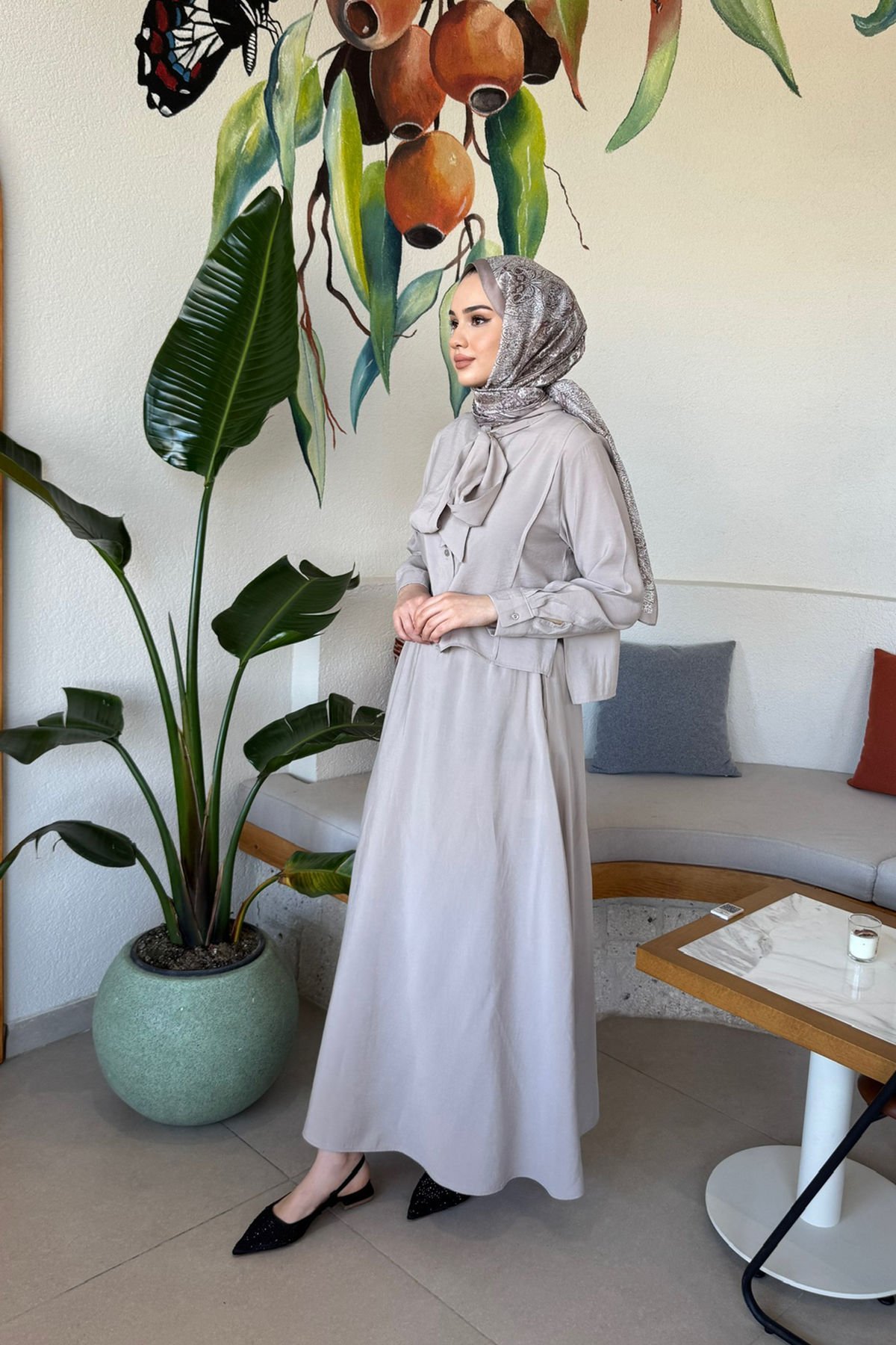 BROŞLU TAKIM 9-15811 - BEJ