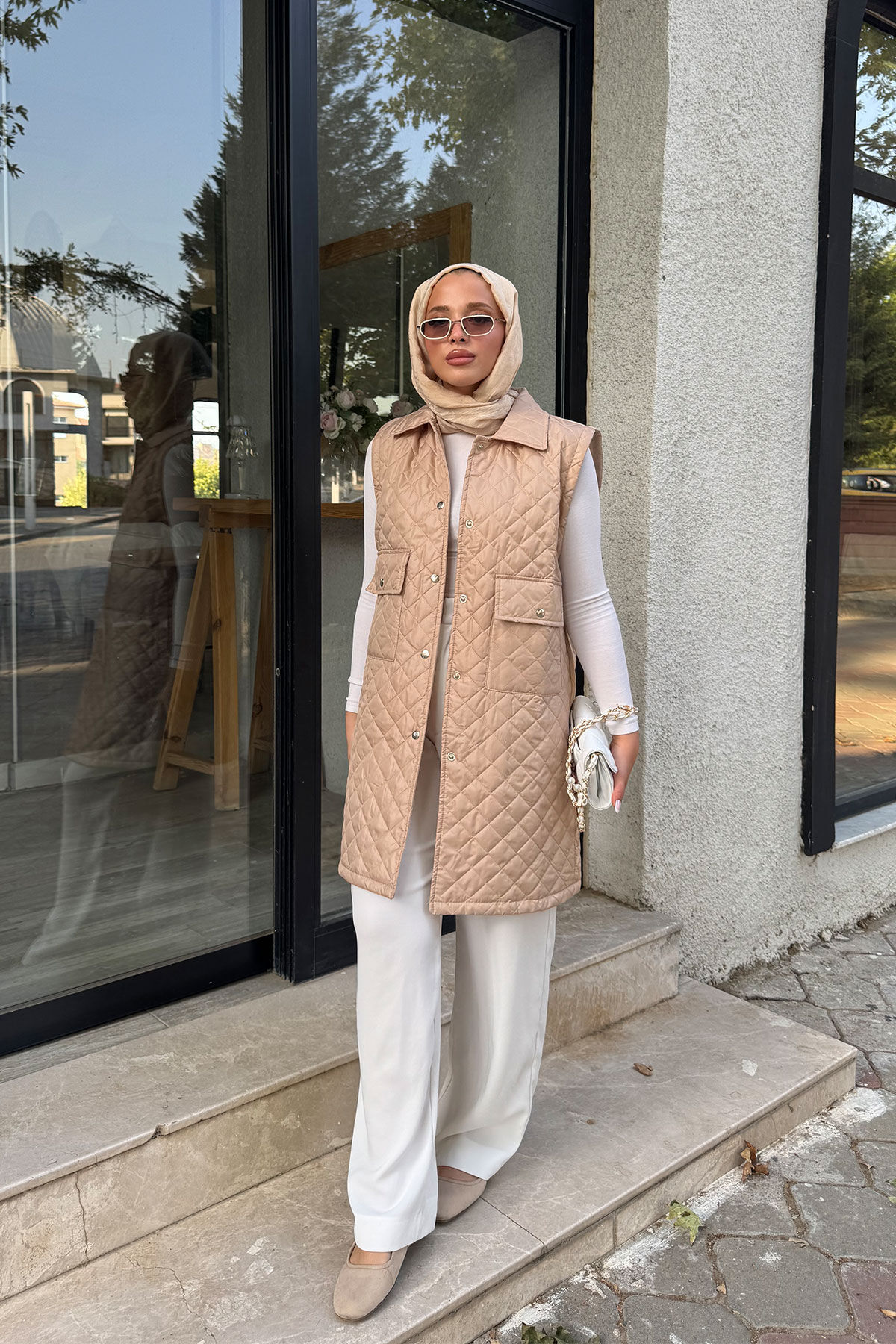 POCKET KAPİTONE YELEK 4-6402- CAMEL