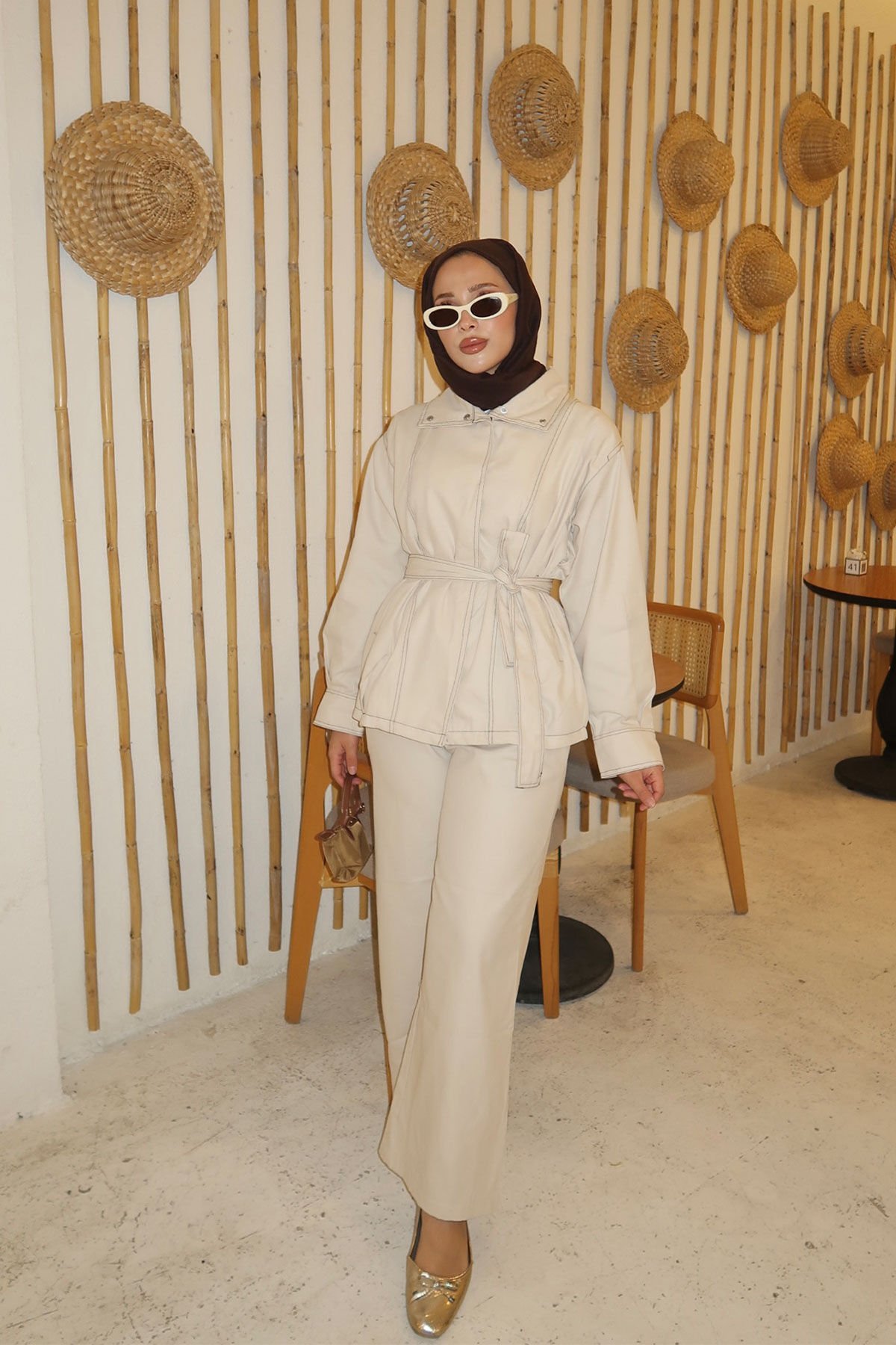 ÇITÇITLI GABARDİN TAKIM 9-52813 - BEJ