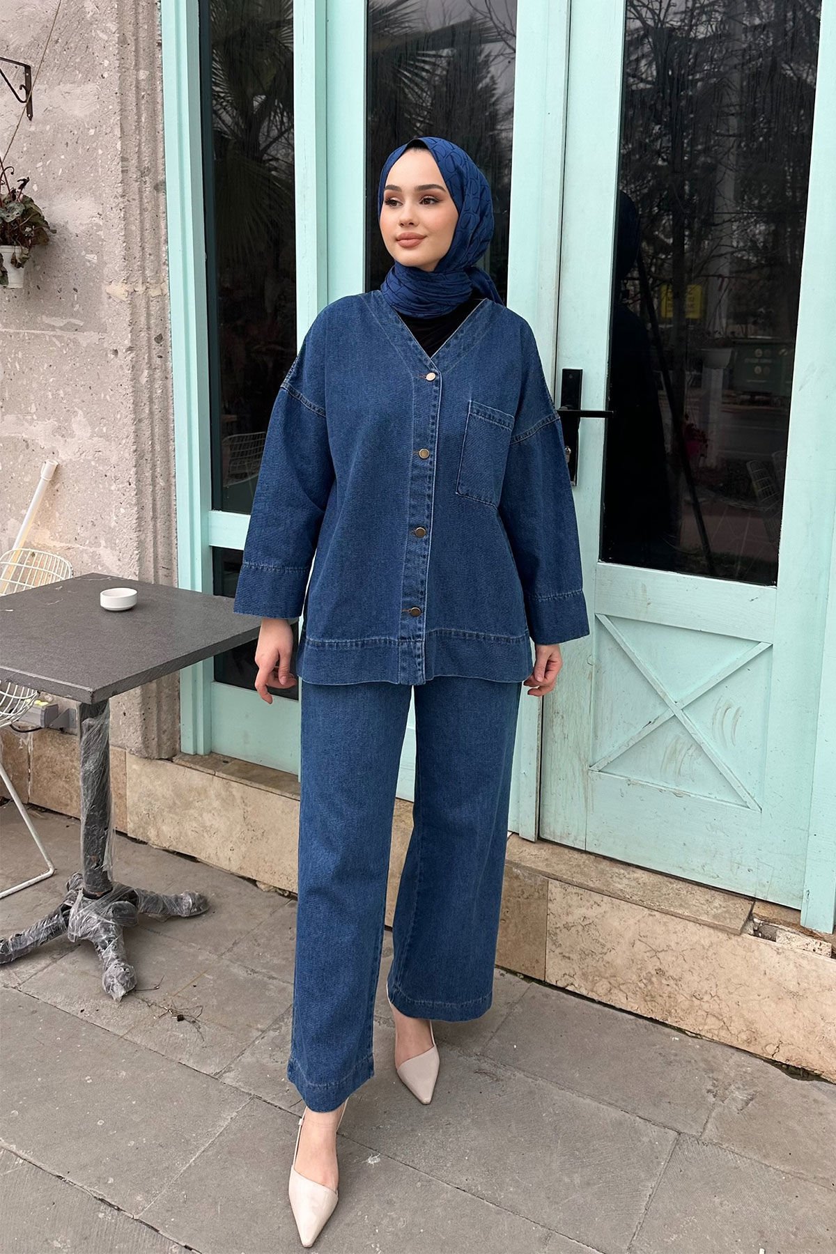 Ceketli Kot Takım 9-51604 - KOYU KOT