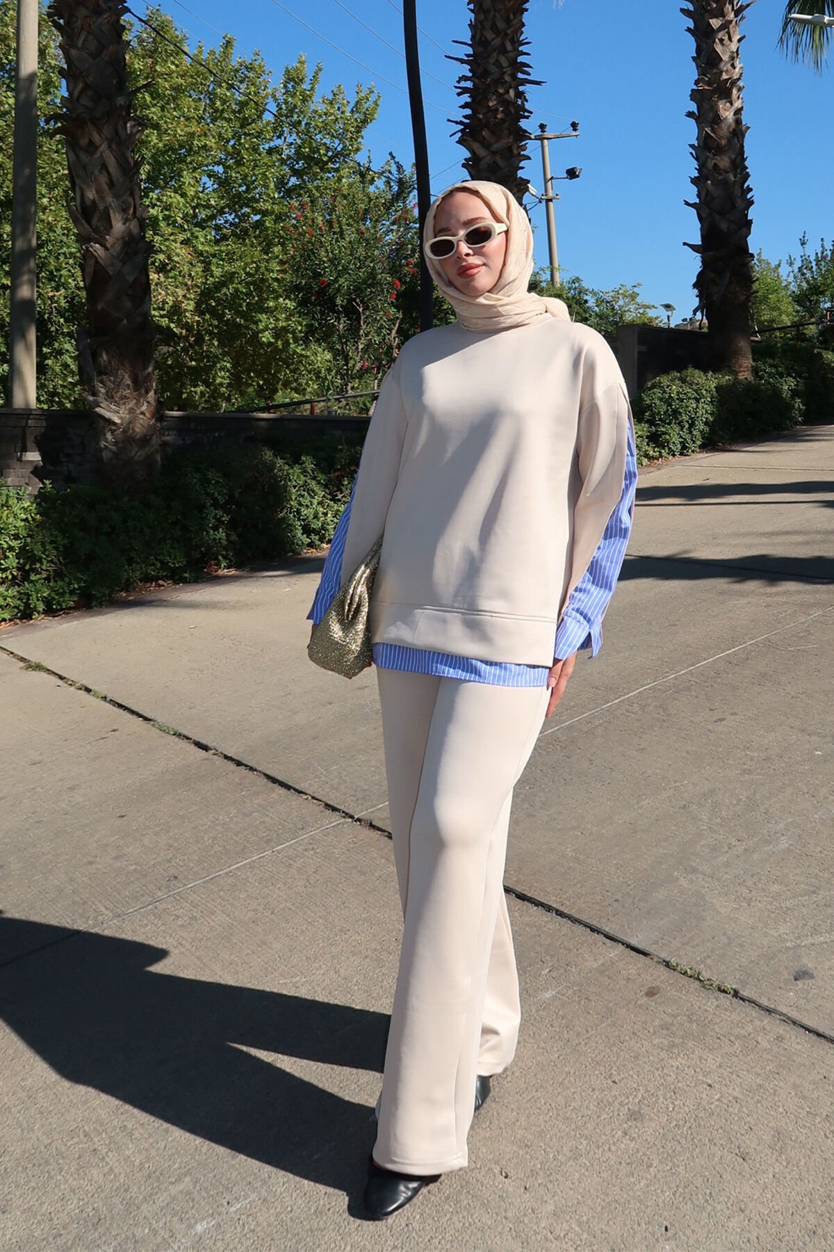 GÖMLEK DETAY TAKIM 9-52825 - BEJ