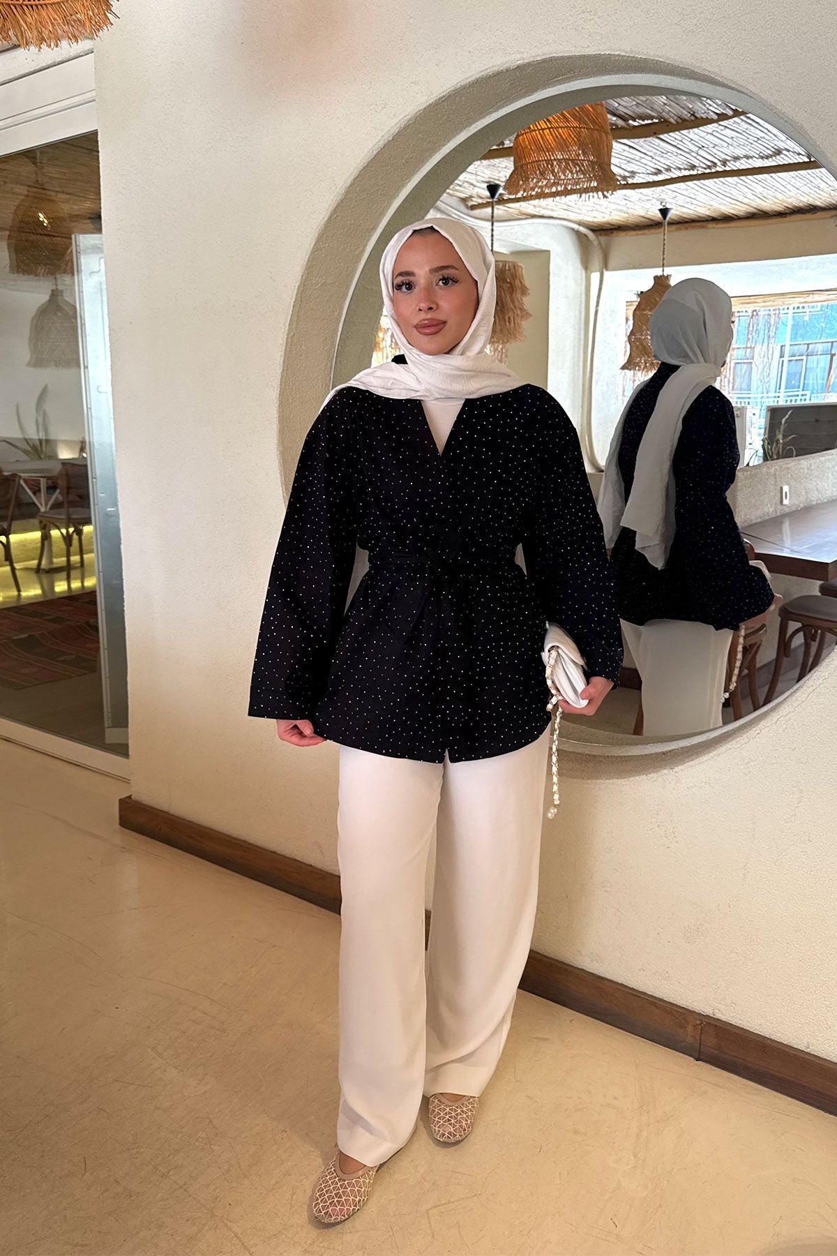 TAŞLI CEKET 9-52406  - SİYAH