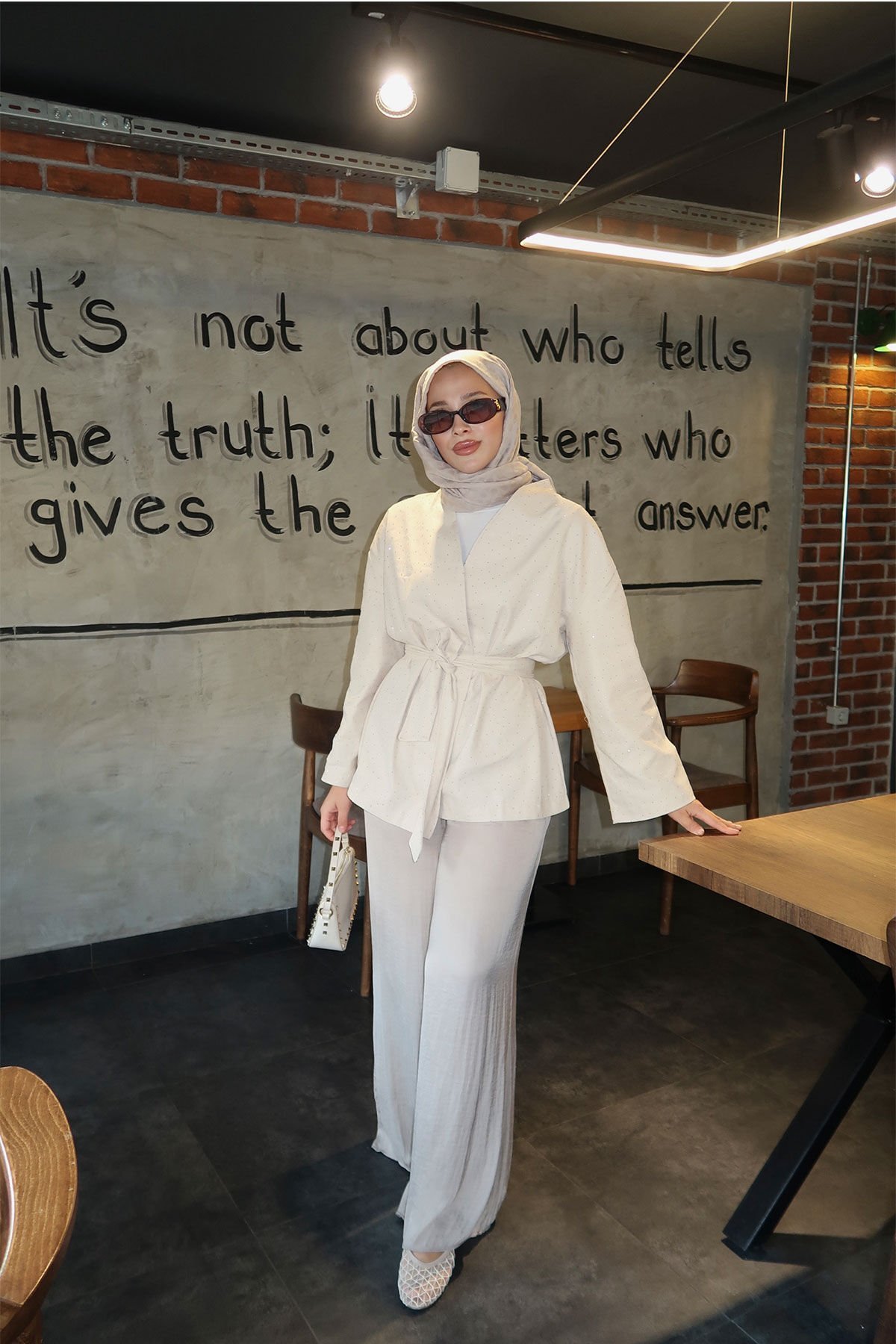 TAŞLI CEKET 9-52406  - BEJ