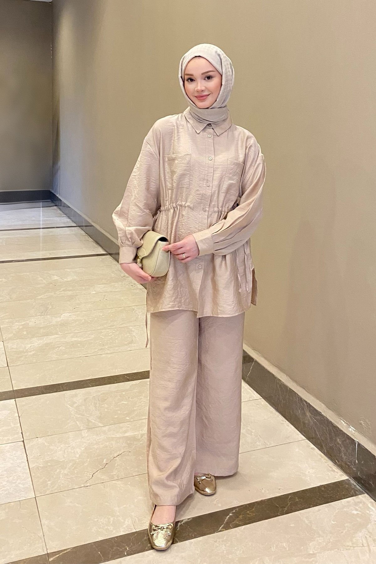 GÖMLEK BİYELİ TAKIM 9-15809 - BEJ