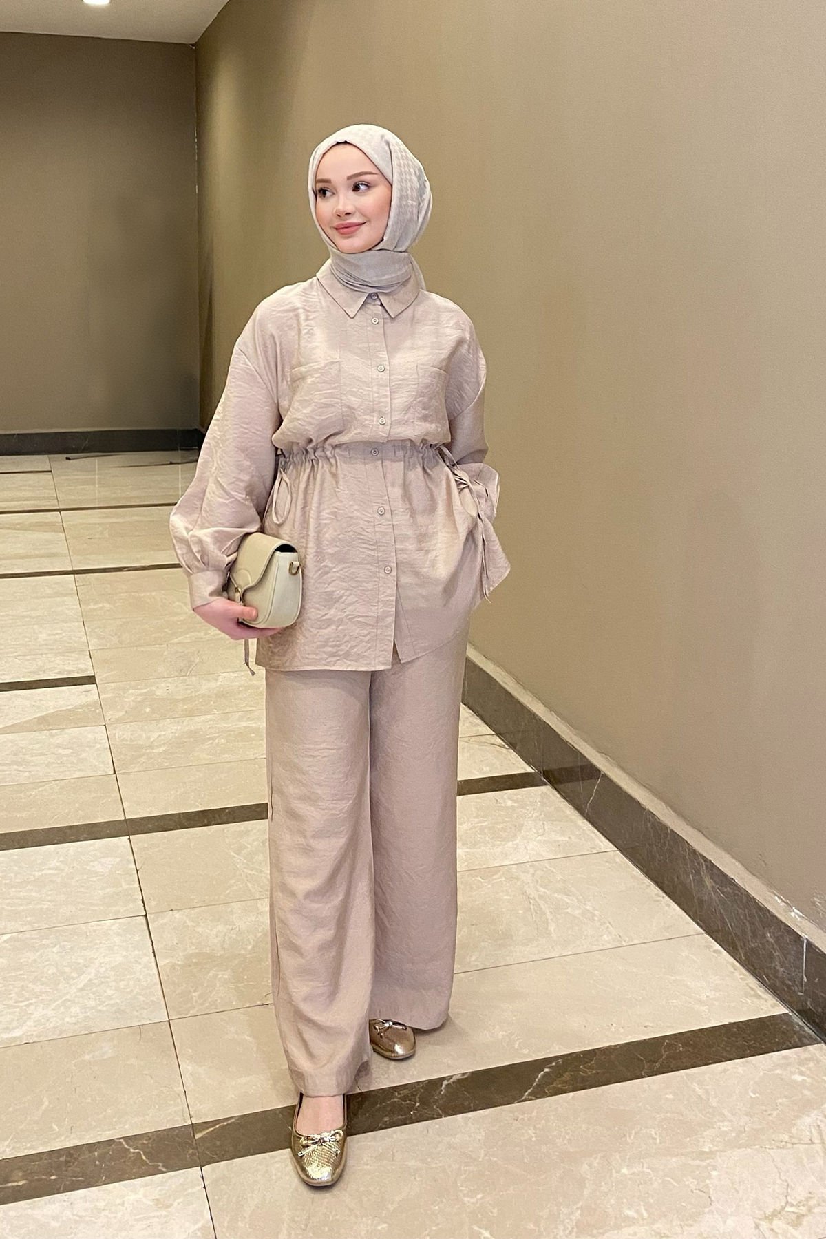 GÖMLEK BİYELİ TAKIM 9-15809 - BEJ