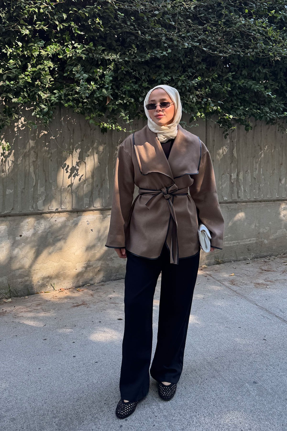 DERİ BİYELİ CEKET 9-52608  - KAHVERENGİ