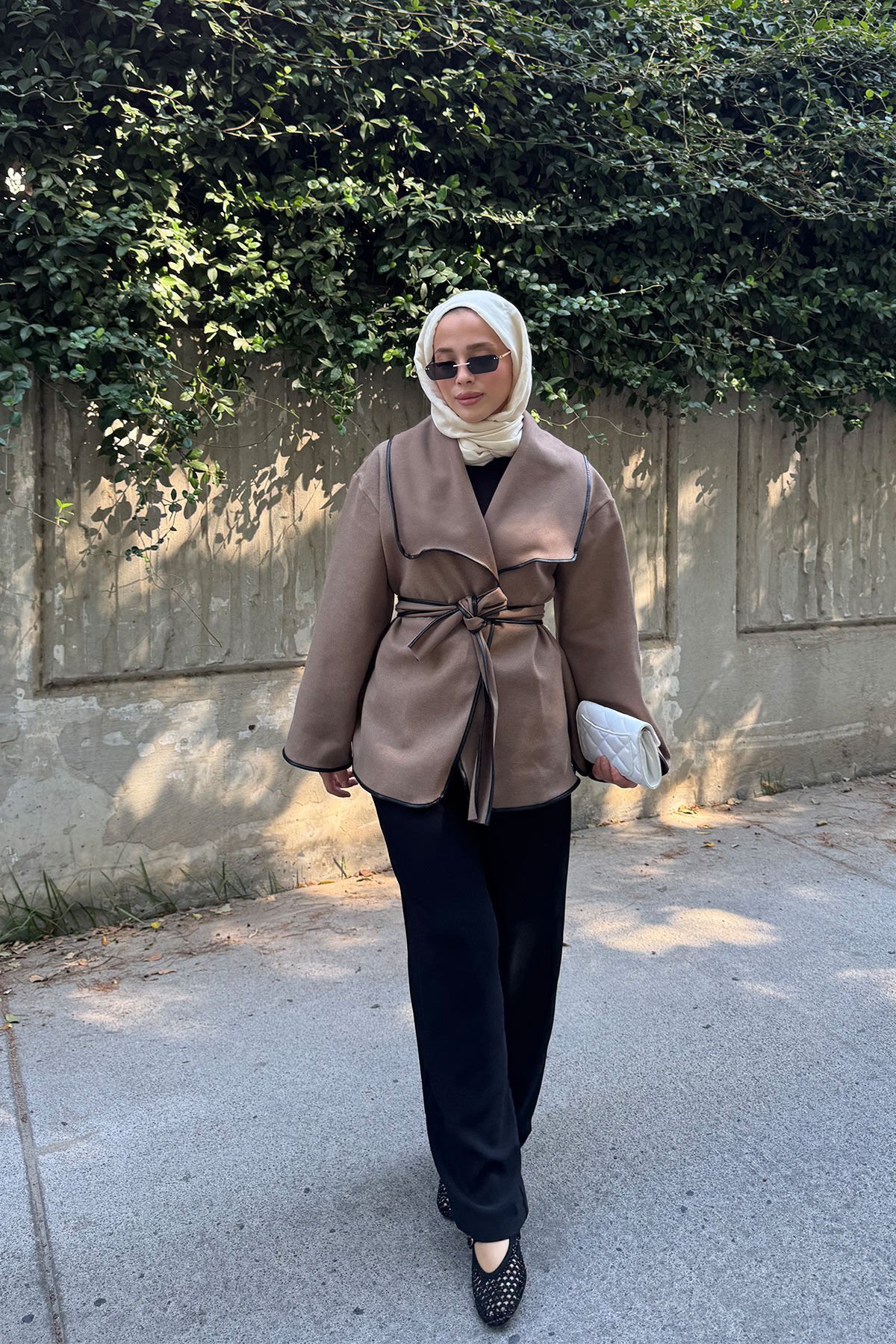 DERİ BİYELİ CEKET 9-52608  - KAHVERENGİ