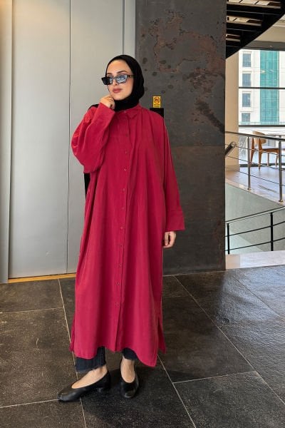 GÖMLEK ELBİSE 9-51501 - BORDO