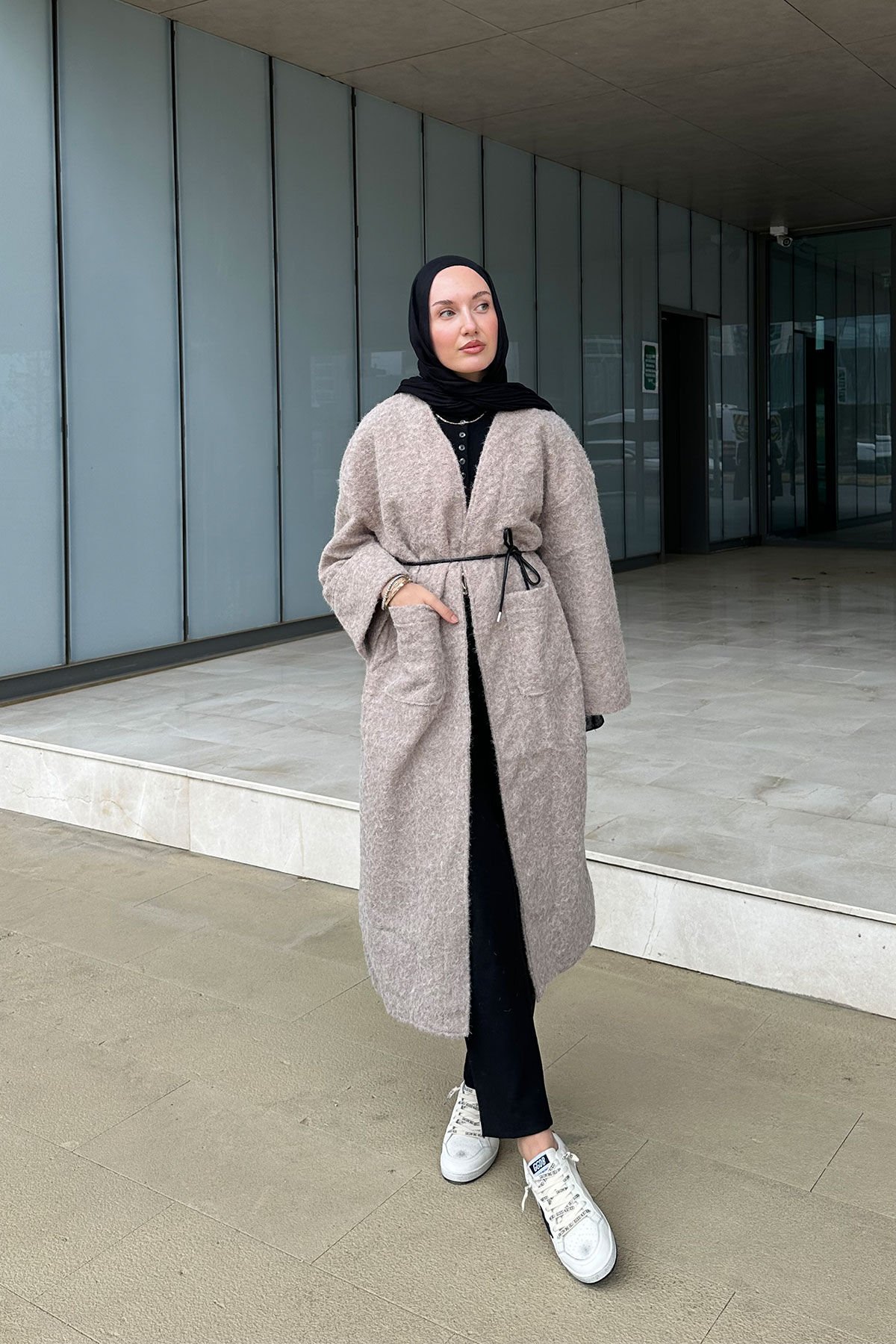 KEMERLİ KAŞE KABAN 9-52615 - BEJ