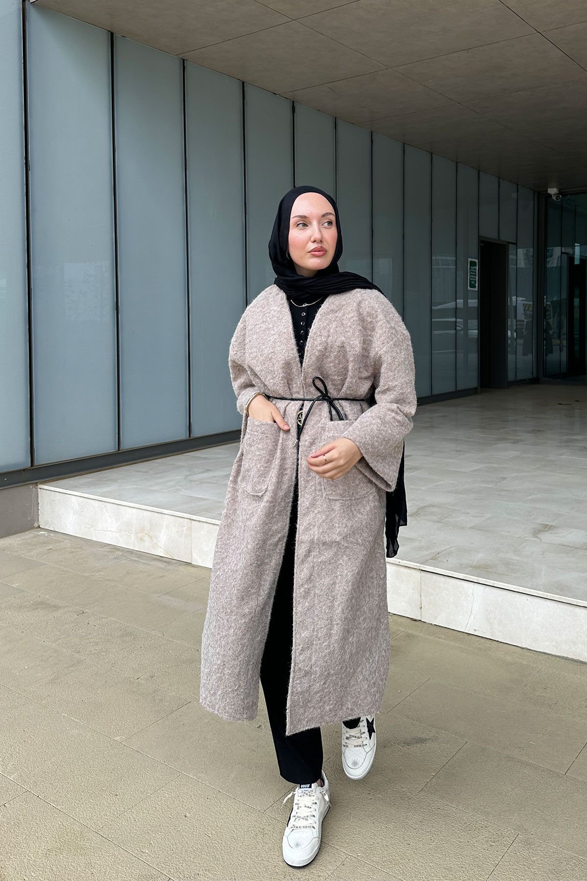 KEMERLİ KAŞE KABAN 9-52615 - BEJ