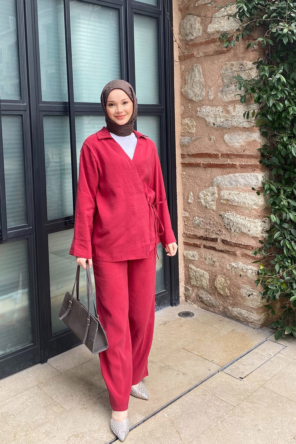 Yandan Bağlamalı Takım 9-15805 - BORDO