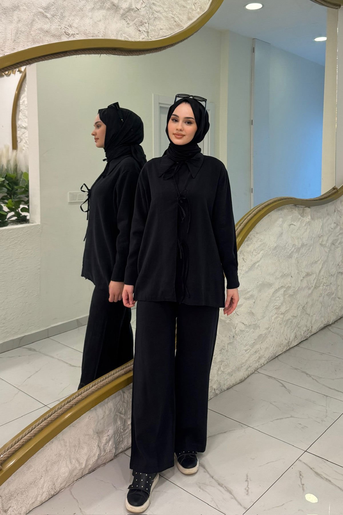 BAGLAMALI GÖMLEK TAKIM 9-15810 - SİYAH