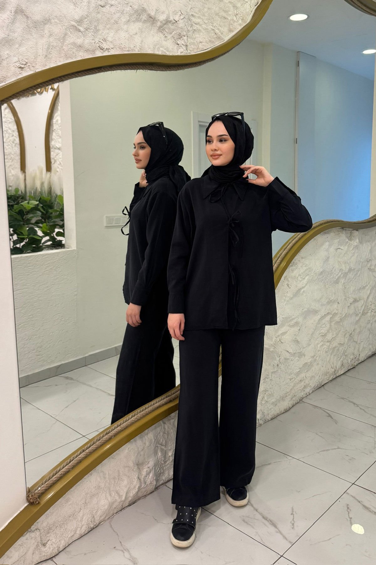 BAGLAMALI GÖMLEK TAKIM 9-15810 - SİYAH