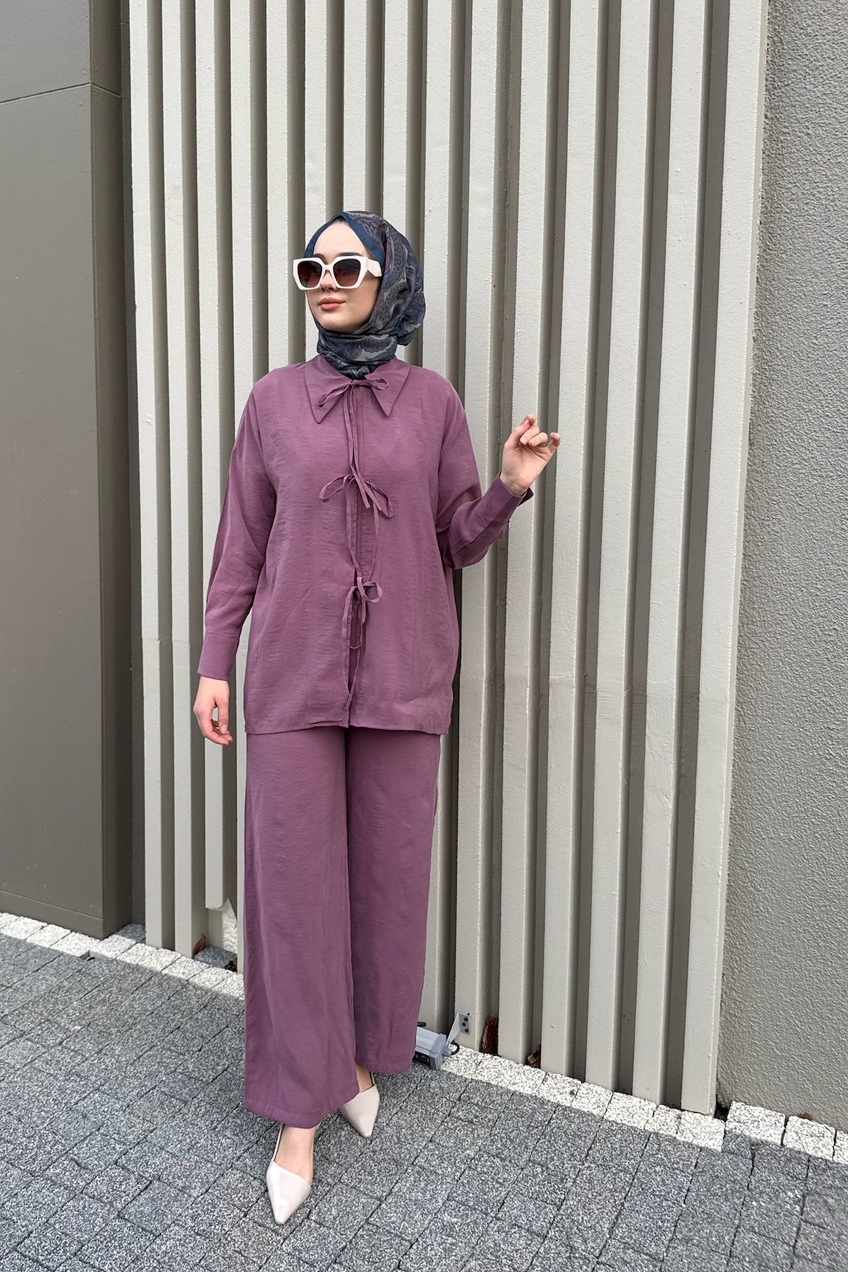 BAGLAMALI GÖMLEK TAKIM 9-15810 - GÜL KURUSU